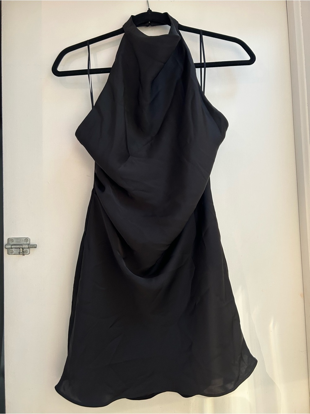 Aritzia Black Halter Neck Draped Cocktail Dress - Women